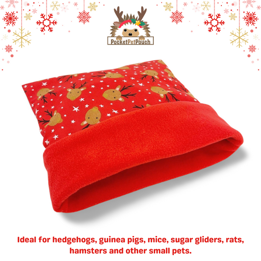 Glitter Reindeer Hedgehog PocketPetPouch Snuggle Sack