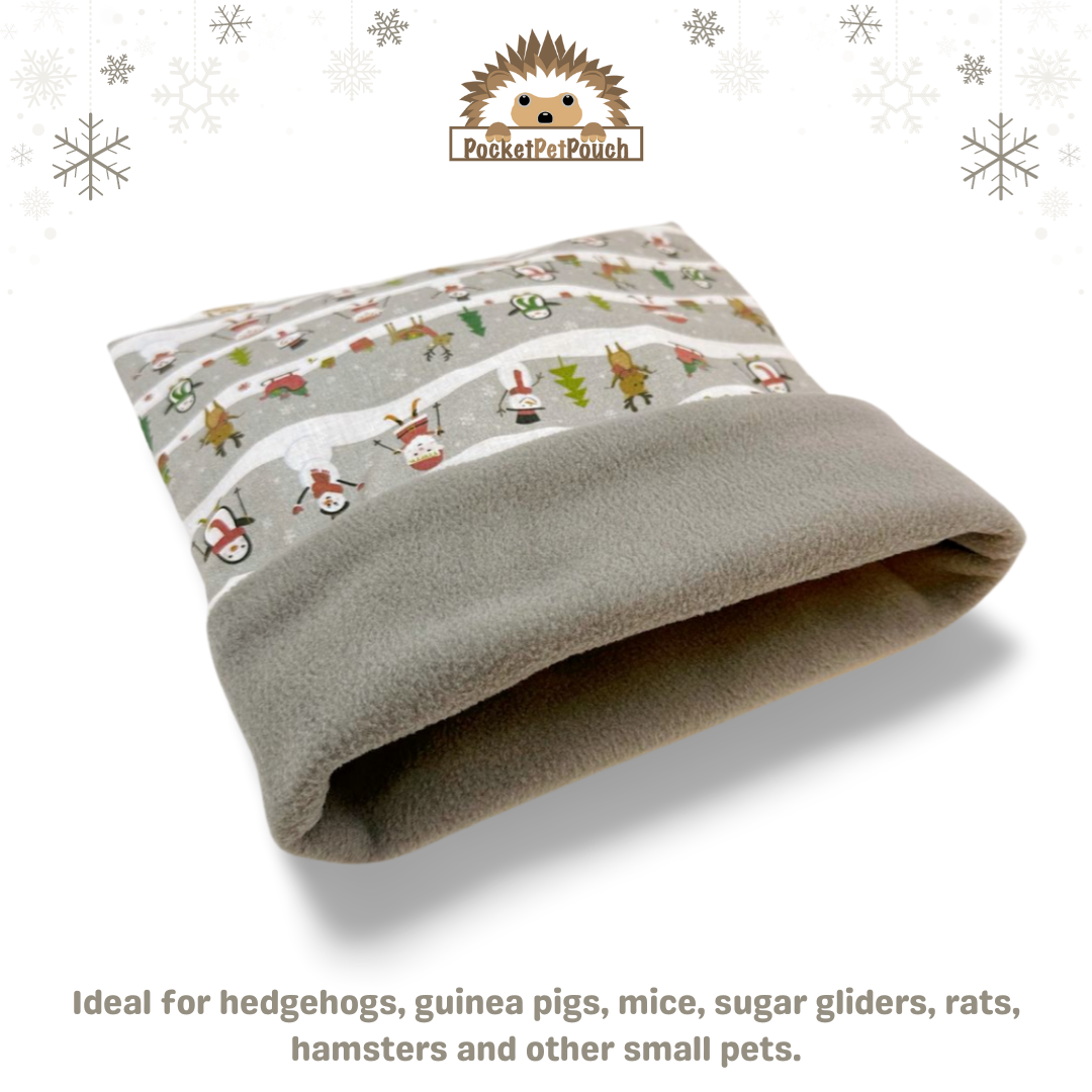 Snowy Winterland Hedgehog PocketPetPouch Snuggle Sack