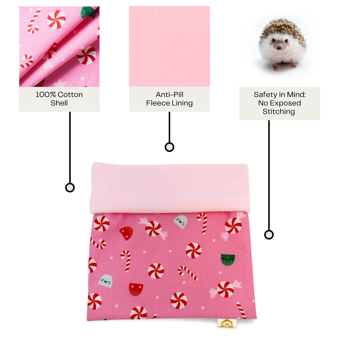 Sparkly Peppermint Candyland Hedgehog PocketPetPouch Snuggle Sack