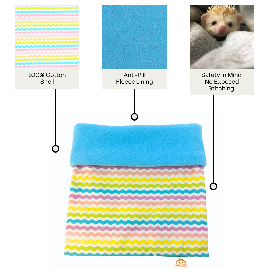 rainbow wavy striped hedgehog snuggle sack bonding pouch