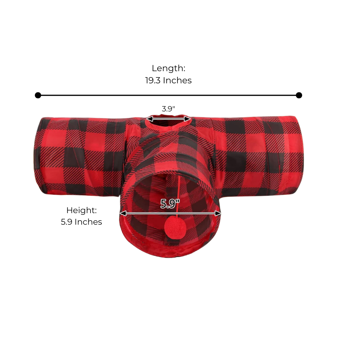 small pet hedgehog tunnel christmas red gingham style