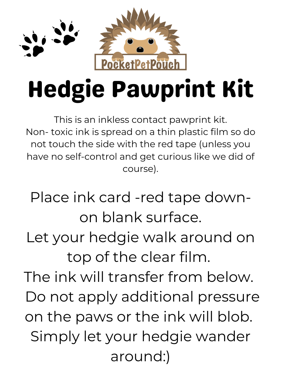 directions for hedgehog paw print kit
