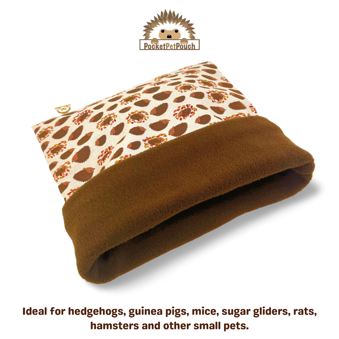 hedgehogs dancing in leaves snuggle sack pocket pet pouch