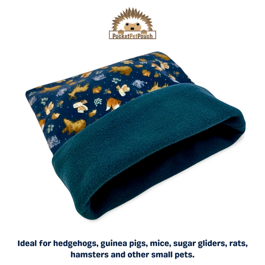 Woodland Night Animals PocketPetPouch Flannel Snuggle Sack