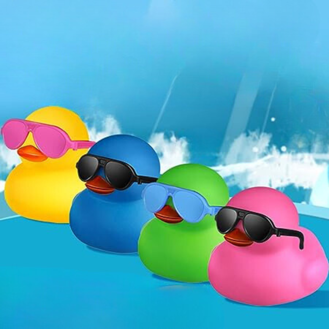 rubber ducks with mini sunglasses toy