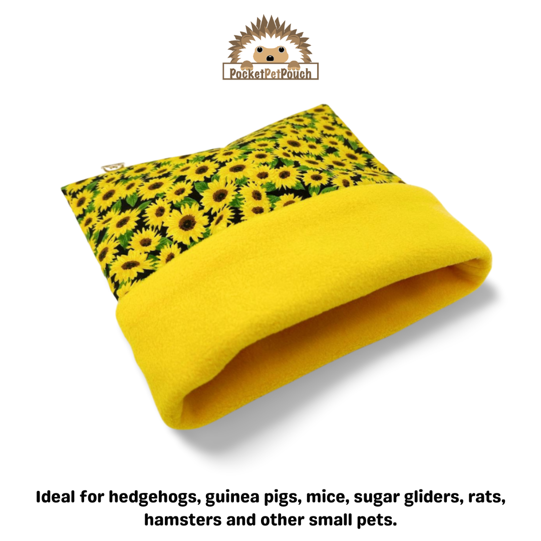 yellow sunflower fields hedgehog snuggle sack PocketPetPouch
