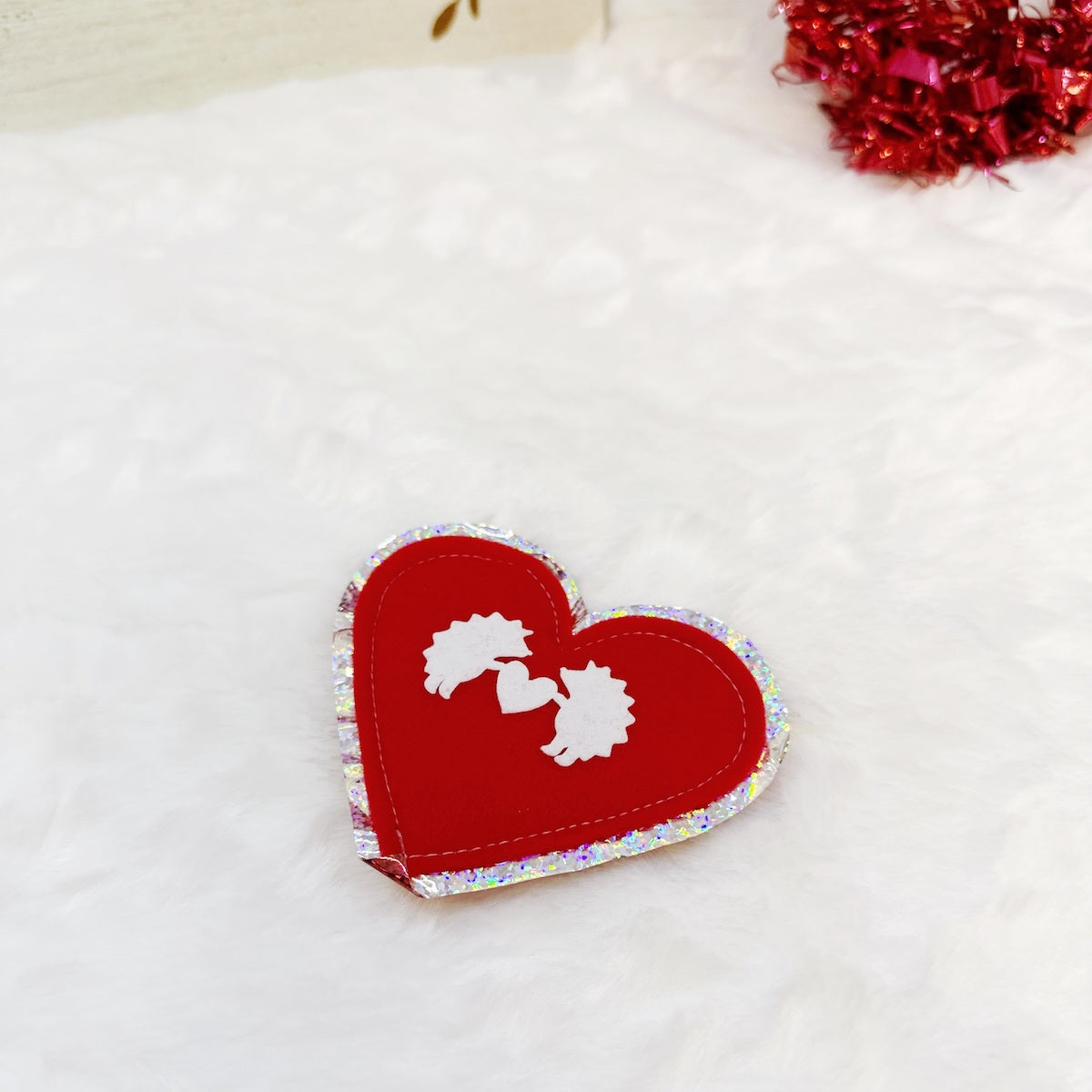 hedgehog mint crinkle toy heart shaped valentine